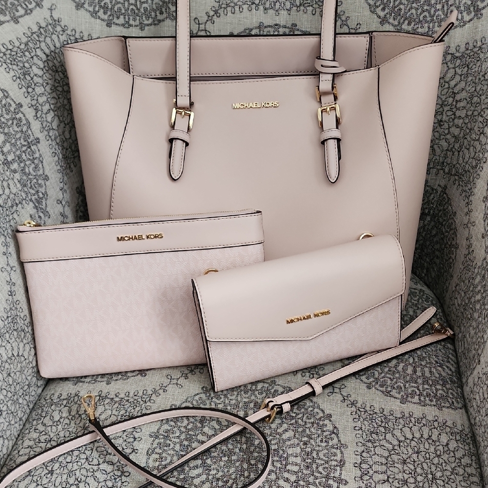 Michael Kors Charlotte 3 In 1 Large Tote Bag Light Pink